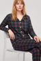 Women's Plaid Patterned Buttoned Pajama Set - 3