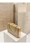 Gold Laser-Cut Patterned Gold-Framed Metal-Handled Women's Evening Bag for Weddings and Engagements - 6