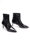 Women's Patterned Pointed Toe Classic Heeled Boots 5132 BLACK LEATHER