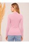 Women's Stretch Fabric Long-Sleeve Bodysuit, Powder - 4