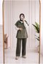 Banugül Elastic-Waist Cupra Vest Set - MF683 Khaki