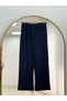 Banugül Elastic-Waist Cupra Vest Set—MF683 Navy Blue - 5