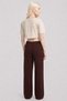 Unprinted Cropped T-Shirt and Pants Set, Sand Brown - 4