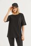 Black Crew-Neck Basic T-Shirt, Oversized, Drop-Shoulder