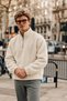 Men's Winter Half-Zip Ecru Fleece - 2