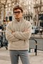 Men's Winter Beige Fleece with Half-Zip - 5