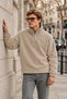 Men's Winter Beige Fleece with Half-Zip - 4