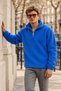 Men's Winter Blue Fleece Jacket with Half-Zip Closure - 5