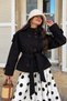 High Collar Buttoned Cashmere Jacket