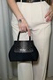 Women's Black Suede Beaded Clutch Bag and Shoulder Bag with Chain Strap—Stylish Evening Bag - 2