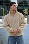 Men’s Mock Neck Zip-Up Casual Beige Fleece-Lined Jacket - 2
