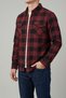 Men's Burgundy-Black Slim Fit Checked Flannel Shirt, Lightweight Cotton Flannel, Collared, Double-Pocketed - 3
