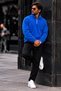Men's Casual Half-Zip Blue Fleece Sweatshirt - 2
