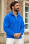 Men's Half-Zip Mock Neck Blue Fleece - 3