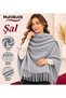Women's Corded Fabric Shawl – Gray