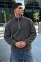 Men’s Mock Neck Zip-Up Casual Charcoal Grey Fleece - 2