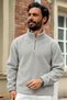 Men's Half-Zip Mock Neck Gray Fleece-Lined Fleece