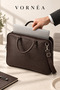 Unisex Faux Leather Shock-Resistant 15.6-inch Laptop and Document Bag - 2