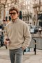 Men's Winter Beige Fleece with Half-Zip