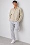 Men’s Shirt Collar Button-Down Casual Cream Jacket with Textured Melton Fabric - 5