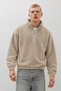 Men's Modern Beige Fleece-Lined Half-Zip