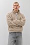 Men's Modern Beige Fleece-Lined Half-Zip - 6