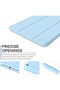 iPad 6th Generation Case, iPad 5th Generation Case with Pencil Holder, Premium Folio Folding Stand Smart Auto Wake/Sleep Protective Tablet Cases Cover for Apple iPad 9.7" 2018/2017, Sky Blue - 8