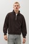 Men's Modern Dark Brown Half-Zip Fleece