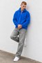 Men's Modern Blue Fleece-Lined Half-Zip Coat - 3
