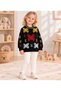 Girls' & Kids' Butterfly-Patterned Crew-Neck Stretch Knit Sweater - 6