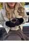 Women's Winter Faux Suede Fur-Trimmed Gloves - 2