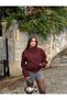 Women's Oversized Premium Melton Bomber Jacket with a Thick Mock Neck - 3