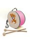 Puppy-Printed Leather Children's Drum (Ages 1–5) - Pink