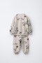 Children's Cotton Sweatshirt and Sweatpants Set with Farm Animal Print - 3