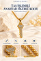 Gold Color Necklace with Stone Embellished Key Figure – Elegant Necklace with Shiny Stone Detail 315L Steel - 2