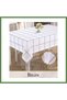 Belen Cream-Colored Linen Tablecloth, 140x180 cm, Elegant Bridal Set Dining Tablecloth HB006