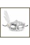 Silver-Fur-Trimmed, Sequin-Embellished, Luxury-Gem-Studded Party Mask BX