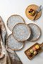 Modal Gray Patterned (Set of 6, 26 CM) Serving Plates, Breakfast Plates, or Dessert Plates