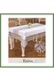 Elena Model Cream-Gold Lace Embroidered 160x220 cm Lace Tablecloth HB006