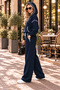 Women's Rose-Stitched Hooded Wide-Leg Stitch-Free 3-Ply Sweatsuit Set - 2