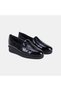 Women's Black DesaComfort Snake-Print Patent Leather Loafers