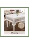 Embroidered Linen Tablecloth, 160x260 cm, Lace Embroidered Dining Tablecloth, Authentic Style, Kr HB006