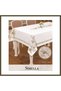 Simella Linen Tablecloth, Cream with God Detail, 160x260 cm, Elegant Dining Table Decoration, BX