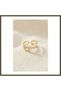 Gold-Colored Double-Layer Gemstone Ring for Women with a Tail Design BX
