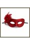 Red Glittery Feathered Ball Mask? Women's Party & Masquerade Ball Mask BX