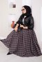 Black Plaid Flared Skirt - 3