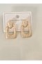 STEEL EARRINGS, CREAM COLOR - 3