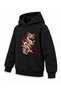 Black Kids' Hoodie with Dragon Print - 3