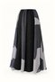 Black Midi Skirt with Suede Accents - 4