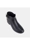 Women's Black DesaComfort Leather Boots with Metal Buckle Detail - 7